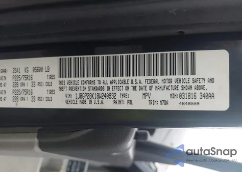 2008 Jeep Liberty Sport из США, поврежденный, VIN 1J8GP28K18W240932